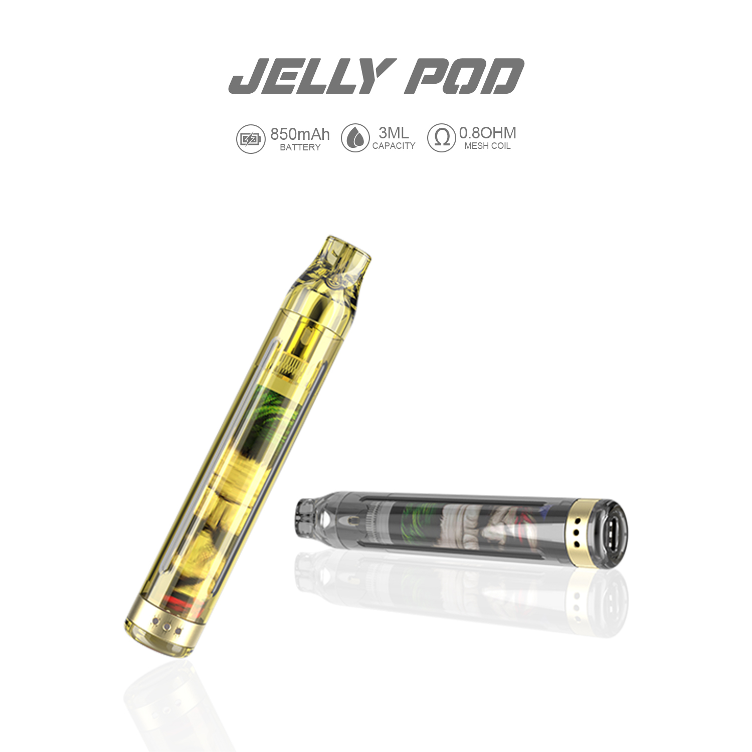 Jelly Pod Black Quartz Coil Vape Pen For Social Gatherings